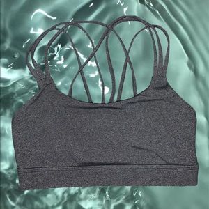 Gray Sports Bralette with Crisscross Straps